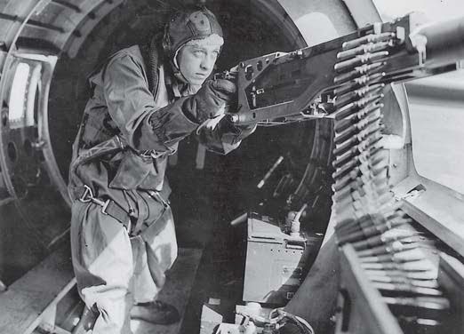 Mission to Berlin Waist Gunner – Blogged: In a photo posed for publicity, yet indicative of a waist gunner’s work,…