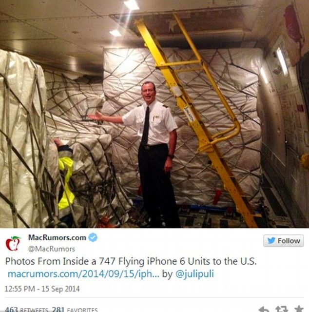 They’ve arrived stateside! Inside a plane loaded with 195,000 new iPhones!