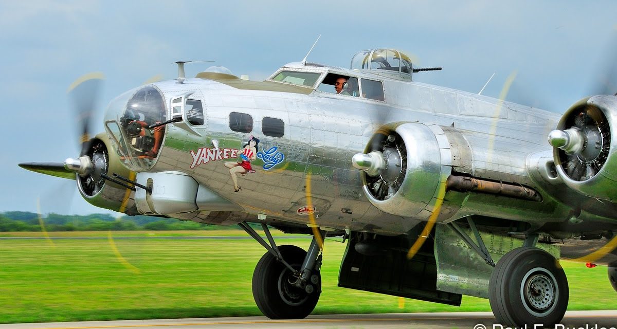 B-17 Flying Fortress “Yankee Lady” part of the Yankee Air Museum’s collection taxiing out at the Mid East Regional…