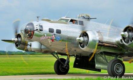 B-17 Flying Fortress “Yankee Lady” part of the Yankee Air Museum’s collection taxiing out at the Mid East Regional…