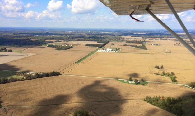 Green grass runways in a sea of harvest ready corn  #whyifly