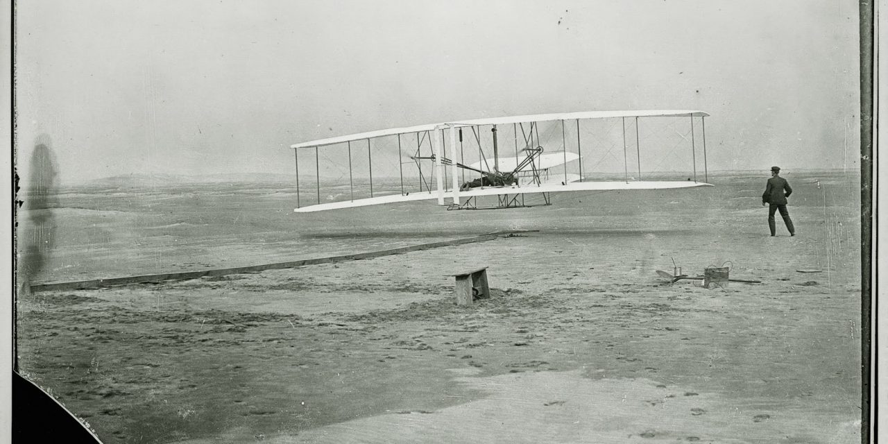 Today in 1903: Wilbur and Orville Wright made four brief flights at Kitty Hawk, North Carolina, with their first…