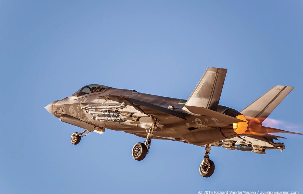 Something you don’t see every day, An F-35 carrying a large external weapons load.