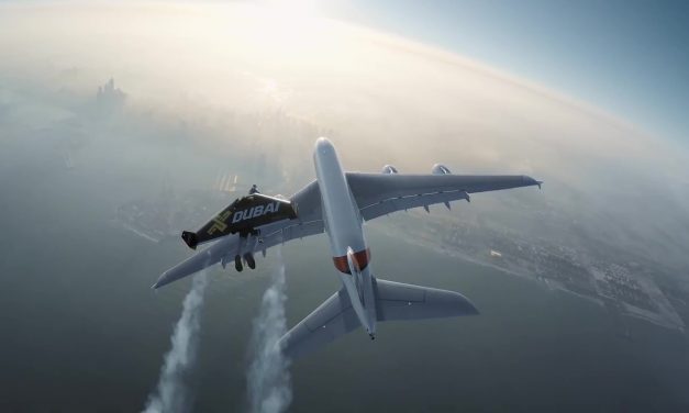 Watch two ‘Jetmen’ fly alongside an A380 superjumbo