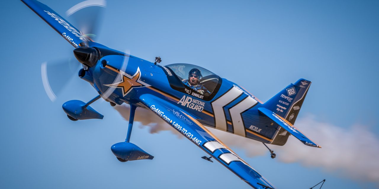 John Klatt in his Air National Guard MXS flying by for the photo pass – 2015 California Capital Airshow