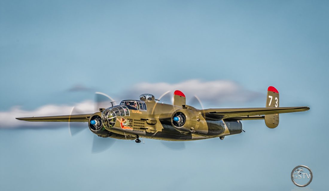 North American B-25 Mitchell Paper Doll at the 2015 Fagen Fighters WWII Museum’s airshow.