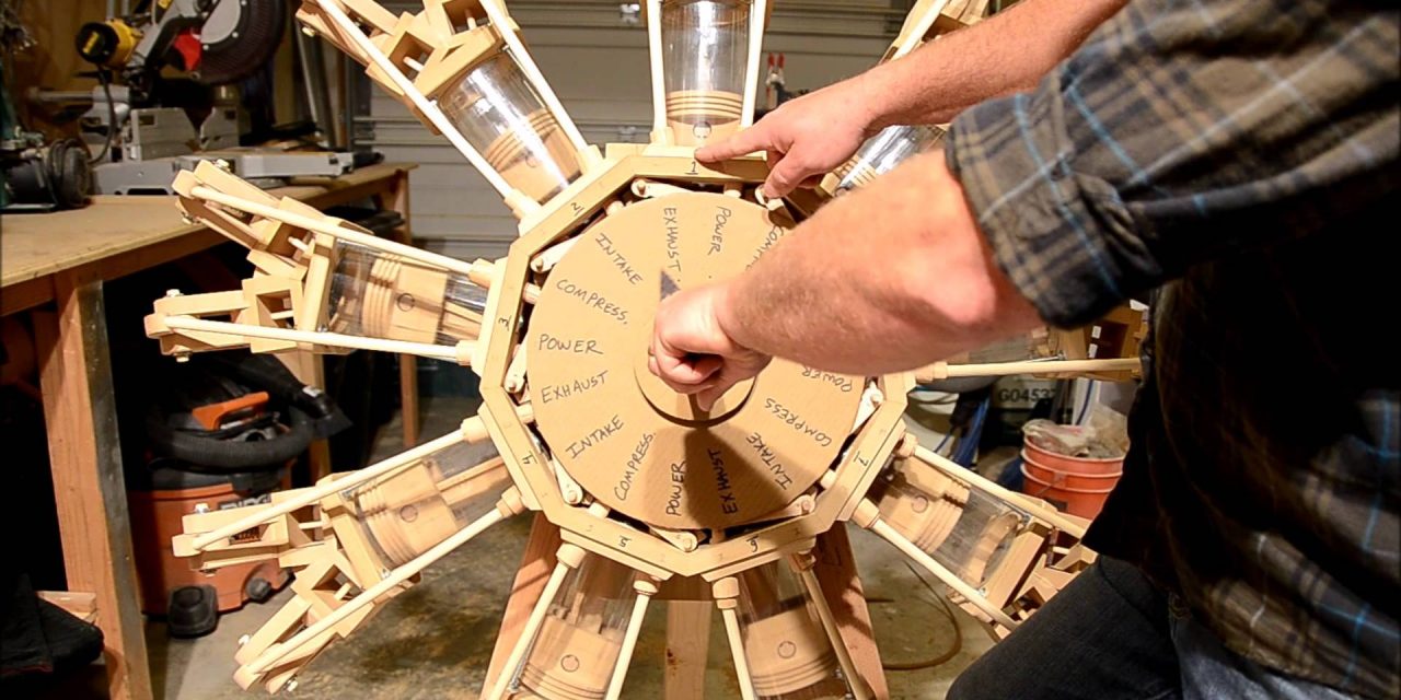 This Guy Built A Wooden Radial Engine And Explains How It Works