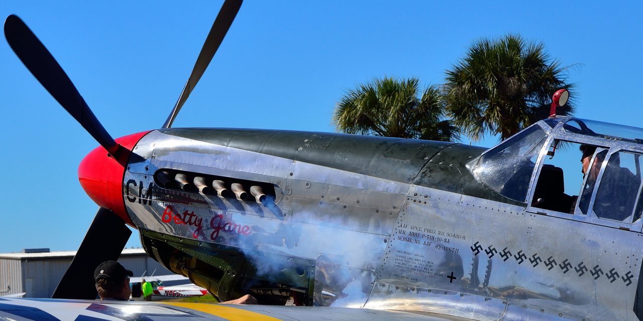 The Collings Foundation’s P-51 “Betty Jane” firing up after a little work at Venice Municipal Airport, Venice…