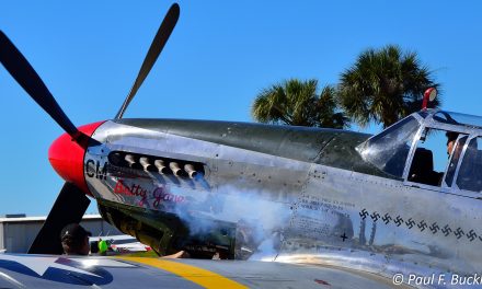The Collings Foundation’s P-51 “Betty Jane” firing up after a little work at Venice Municipal Airport, Venice…
