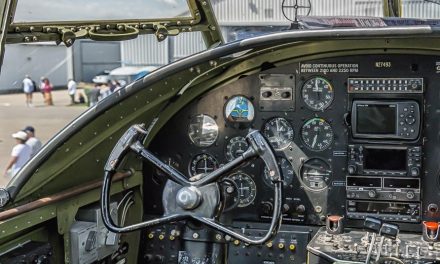 In the cockpit of Miss Mitchell – North American B-25
