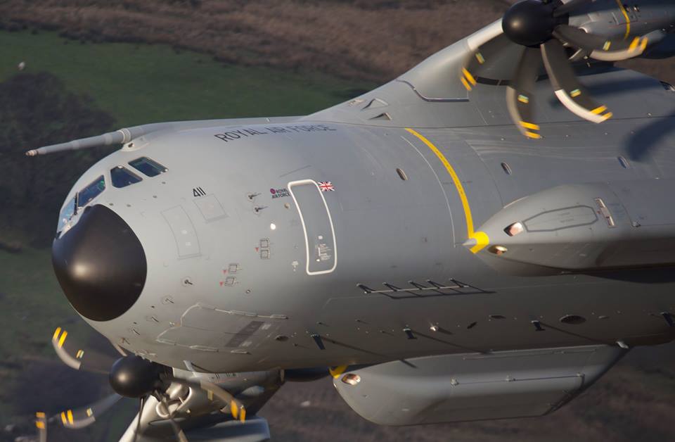 Photographers capture Airbus A400M at low level through the Mach Loop for First Time