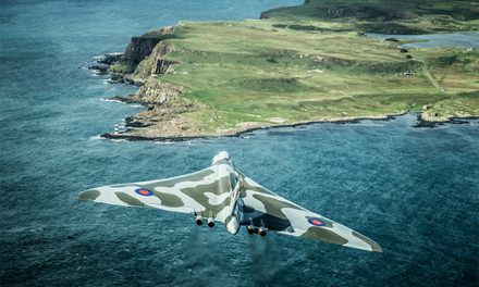 Vulcan XH558 as she comes in over the Northern Ireland coastline, September 2015. Captured by Frank Grealish.