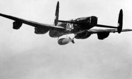 617 Squadron Lancaster dropping a Grand Slam earthquake bomb, March 1945.