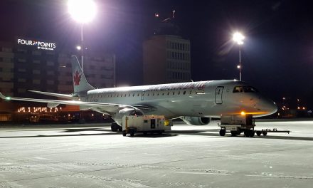 Air Canada Embraer 190 C-FMZW 338 at Winnipeg James A Richardson International Airport.