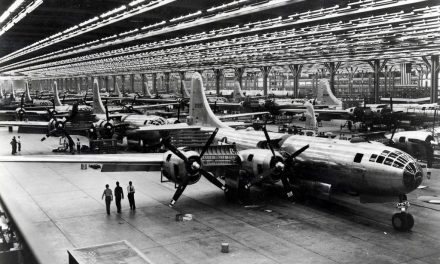 B-29 Superfortress strategic bombers on the Boeing assembly line in Wichita, Kansas, 1944