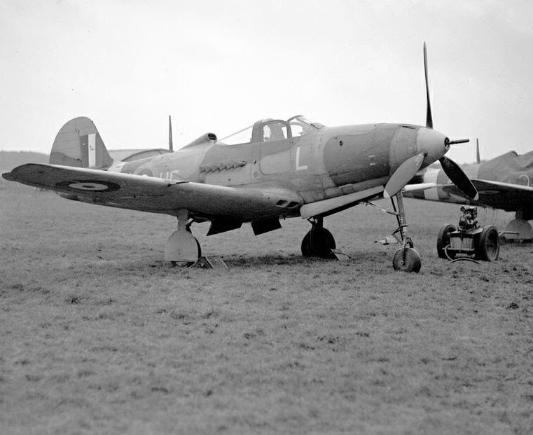 Bell Airacobra Mark I (aka a P-400) in use with 601 Squadron RAF at Duxford in 1941.