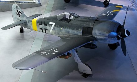 The National Air & Space Museum’s restored Fw 190 F-8 in late war, “low-visibility” Balkenkreuz markings.