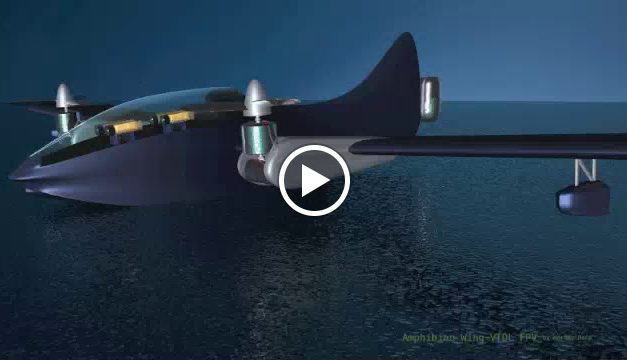 “Amphibious Wing VTOL FPV” made in Cinema 4D.