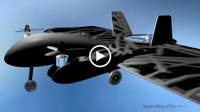 “Eagle Wing VTOL FPV”,  shows control surface movements, taxi, and motor rotate. Animation: In the paint shop.