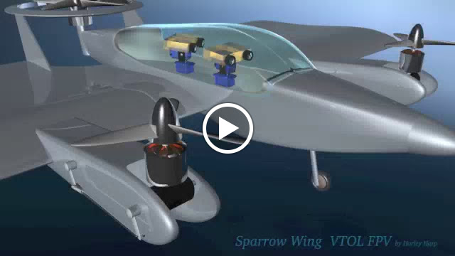 “Sparrow Wing VTOL FPV”  made in Cinema 4D, is in progress, the twist in the prop blades caused some problems in the…