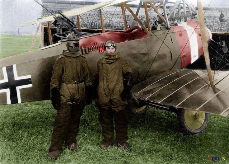 German Halberstadt C.L.II   a two seater – reconnaissance/ ground attack aircraft – a colorized black and white…
