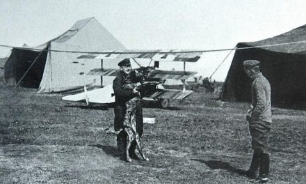 German ace Manfred von Richthofen with his dog Moritz.