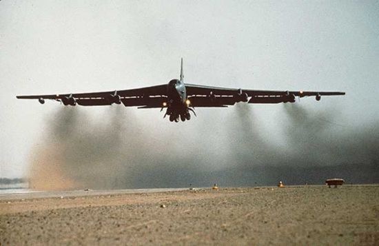 B-52G take off at Jeddah, KSA during Desert Storm