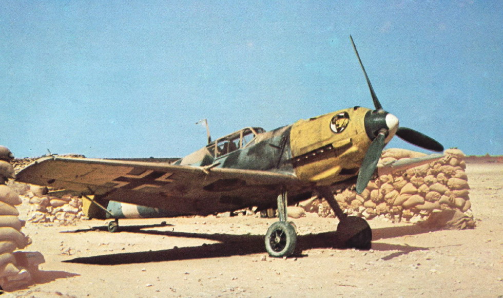 Colour photos of Bf-109 E-7s of JG27 in action in Libya in the summer of 1941.