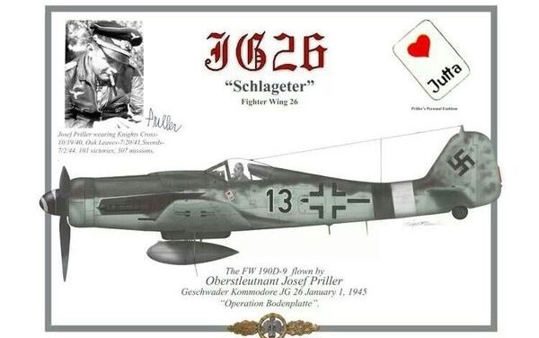 Fw-190D-9 flown by Luftwaffe ace Josef “Pips” Priller on the 1st January 1945 during Operation Bodenplatte.