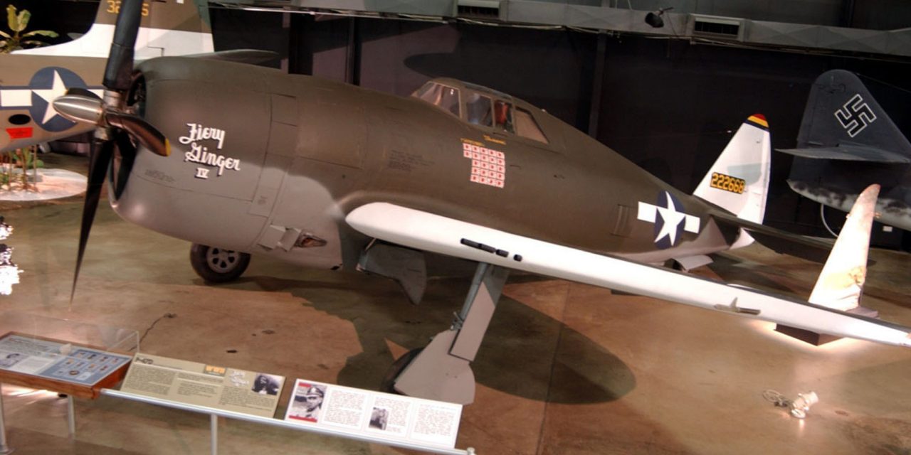 DAYTON, Ohio — Republic P-47D “Fiery Ginger” in the World War II Gallery at the National Museum of the United…