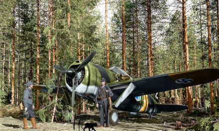 A Finnish Brewster Buffalo 239 fighter (BW-352) of (Squadron) Lentolaivue/24 at Selänpää airfield.