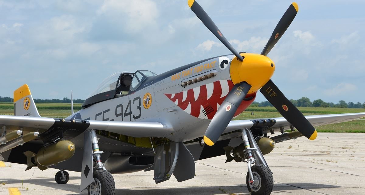 An F-51 “Mustang” (restoration) from the Korean War named “Was That Too Fast”