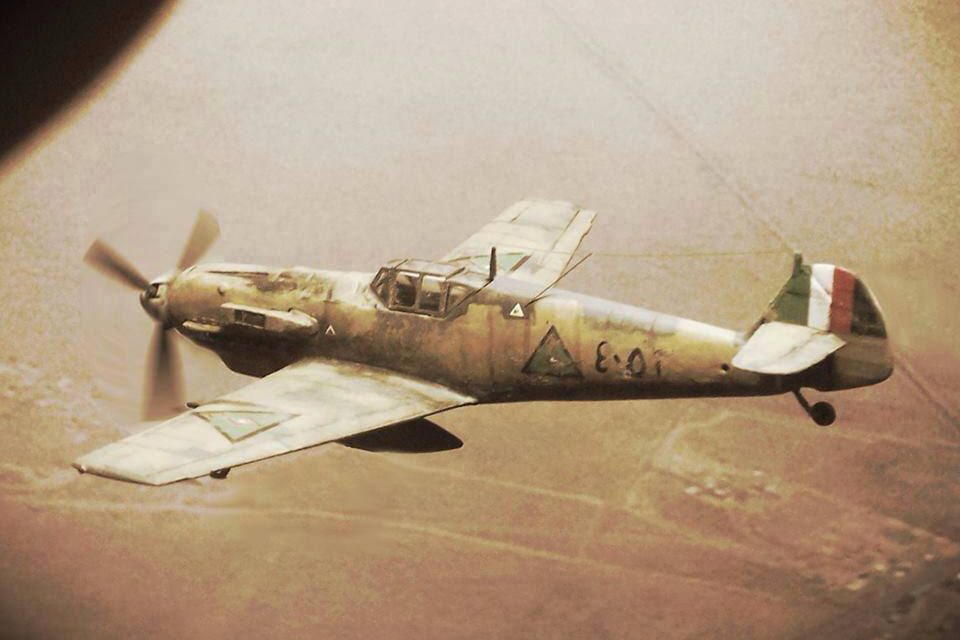 A colour image of an Iraqi Bf-109 E-7.