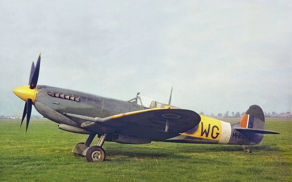 Spitfire Mk.IXc MH880 at the Empire Central Flying School at RAF Hullavington, where it served with the Handling…
