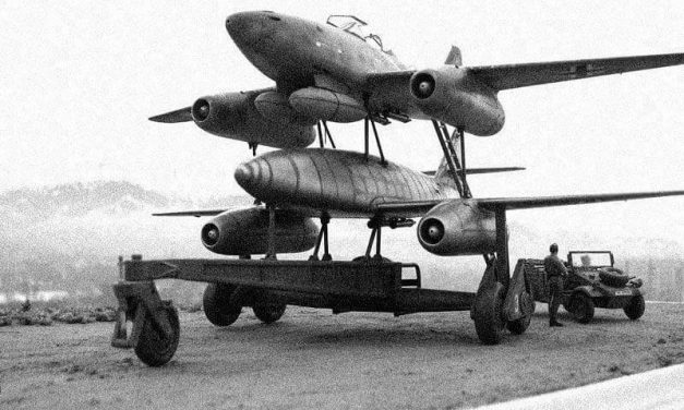 Me-262 “Mistel” (Mistletoe), a flying-bomb version of the Me-262 with no cockpit, a warhead in the nose, and a…