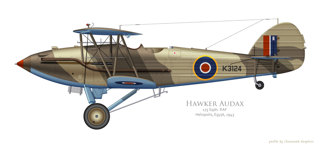 Hawker Audax 173 Sqn RAF Heliopolis, Egypt, 1943 | profile by Clavework Graphics