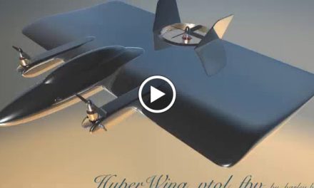 “Hyper Wing VTOL FPV ” combines flying wing with multi-rotor operation. Cinema  4D.