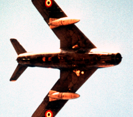 An image of a MiG-17 of the Egyptian Air Force fitted with external fuel tanks.