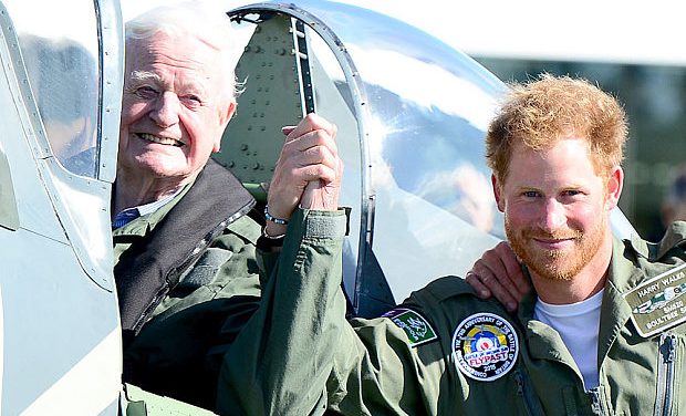 RAF ace Tom Neil and Prince Harry
