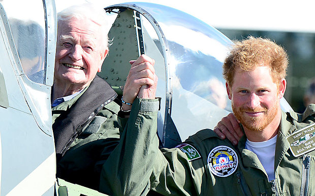RAF ace Tom Neil and Prince Harry