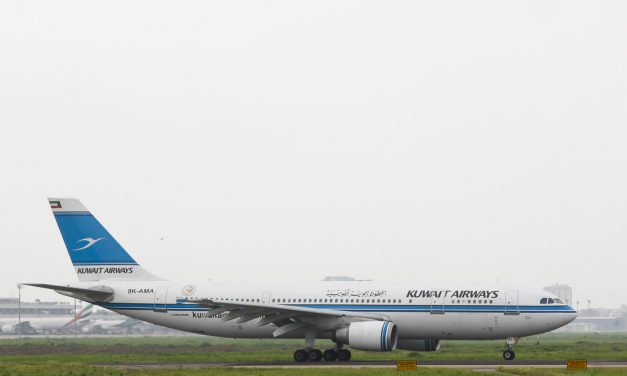 9K-AMA Airbus A300-600 Kuwait Airways Taxying to Runway at VGHS. Shot taken on July 6, 2012