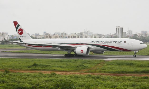 Bangladesh Biman Boeing 777-300ER (S2-AFO) Ready to Take Off