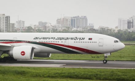 Bangladesh Biman Boeing 777-300ER (S2-AFO) Ready to Take Off