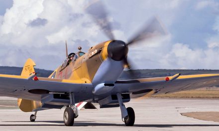 Spitfire Mk IX of the Battle Of Britain Memorial Flight at RNAS Culdrose, Cornwall.