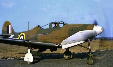 A Bell P-400 Airacobra (basically a P-39 with a 20mm cannon in the nose instead of a 37mm cannon) in RAF markings,…