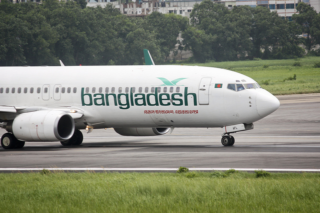 Bangladesh Biman Boeing 737-800 (S2-AFL) Taxiing to the runway to take off at Hazrat Shahjalal International Airport…