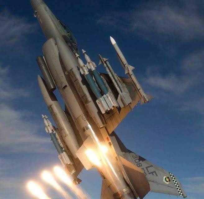 F-16 launching flares…