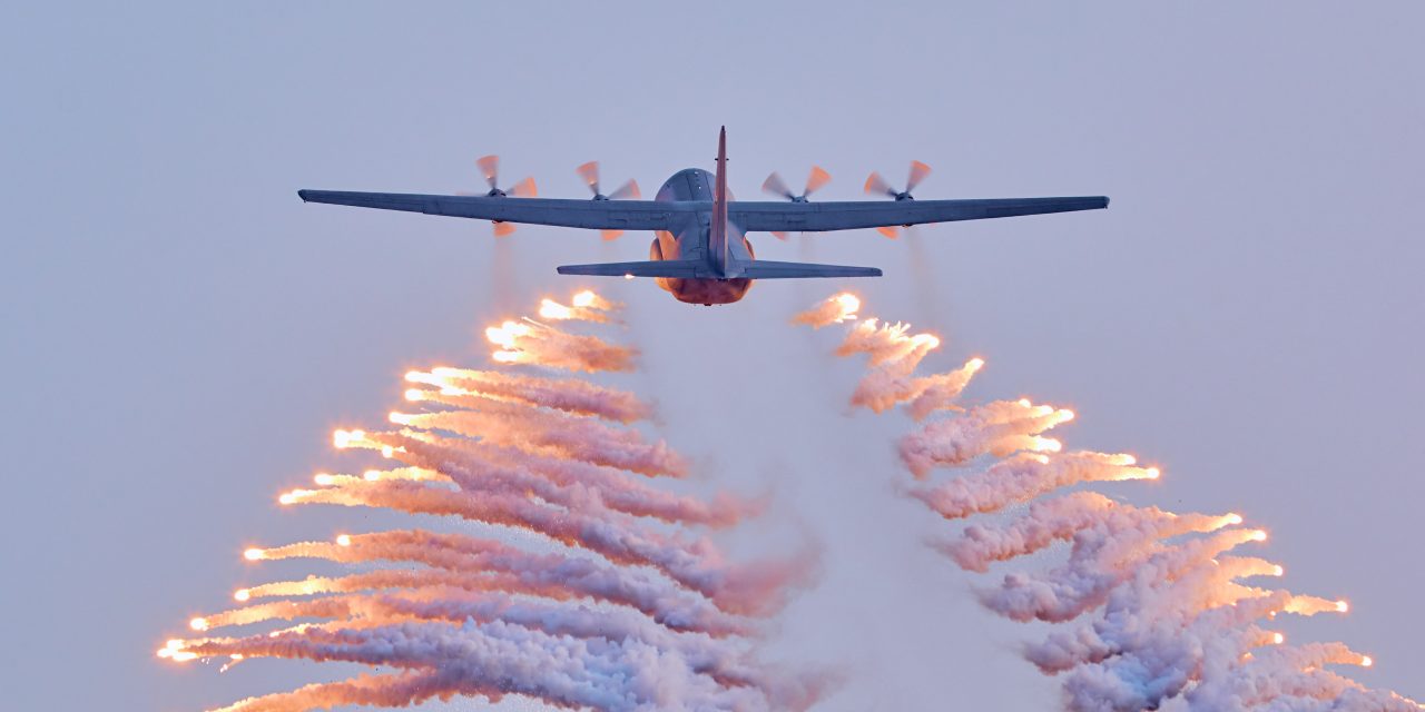 C-130 dropping flares during Waterkloof AAD2018