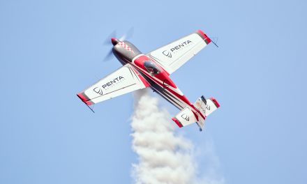 At the top of a stall turn at AAD 2018
