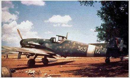 Three colour photographs of a Bf-109G in service with the Regia Aeronautica (the Italian Air Force) in 1943.